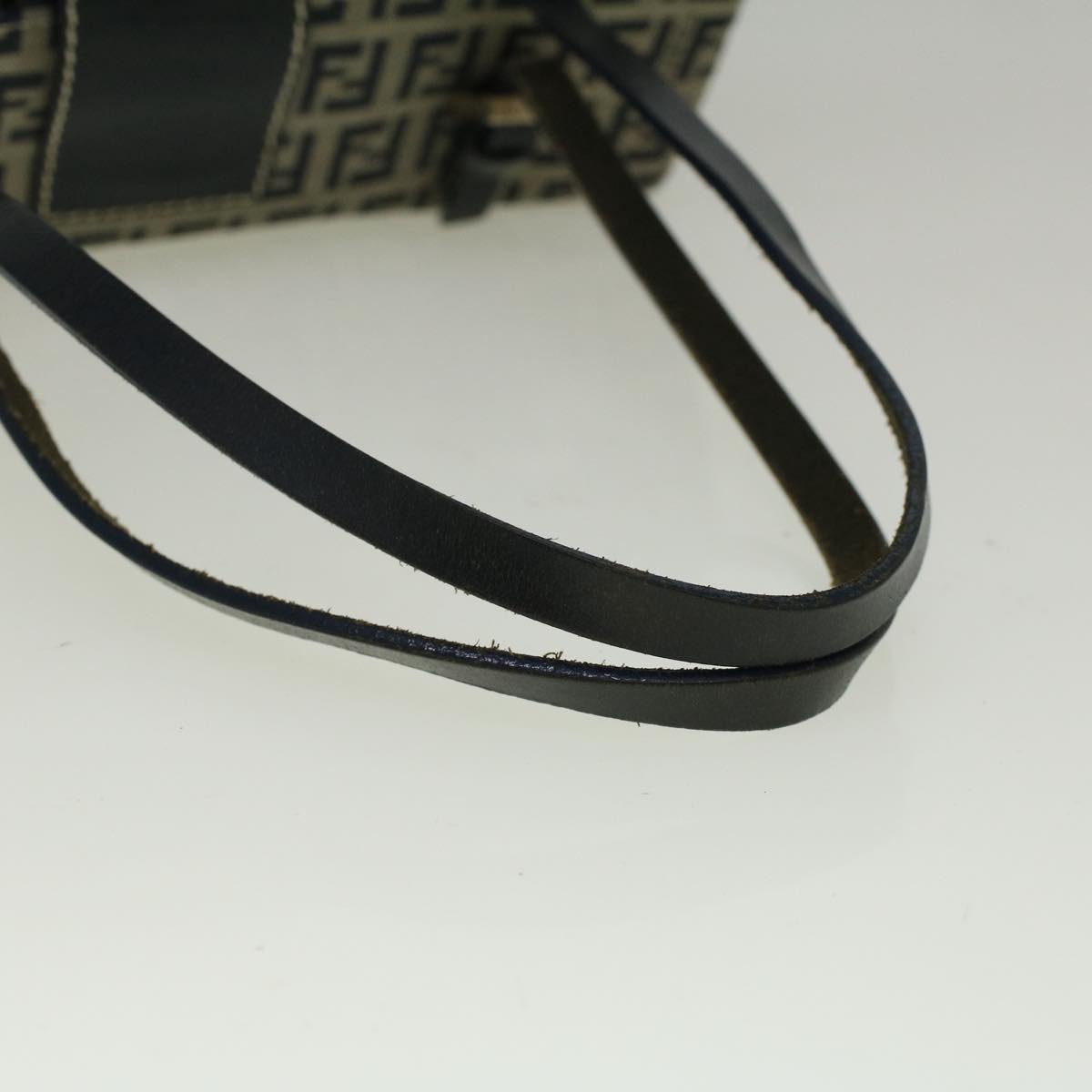 FENDI Zucchino Canvas Mamma Hand Bag Navy 56578