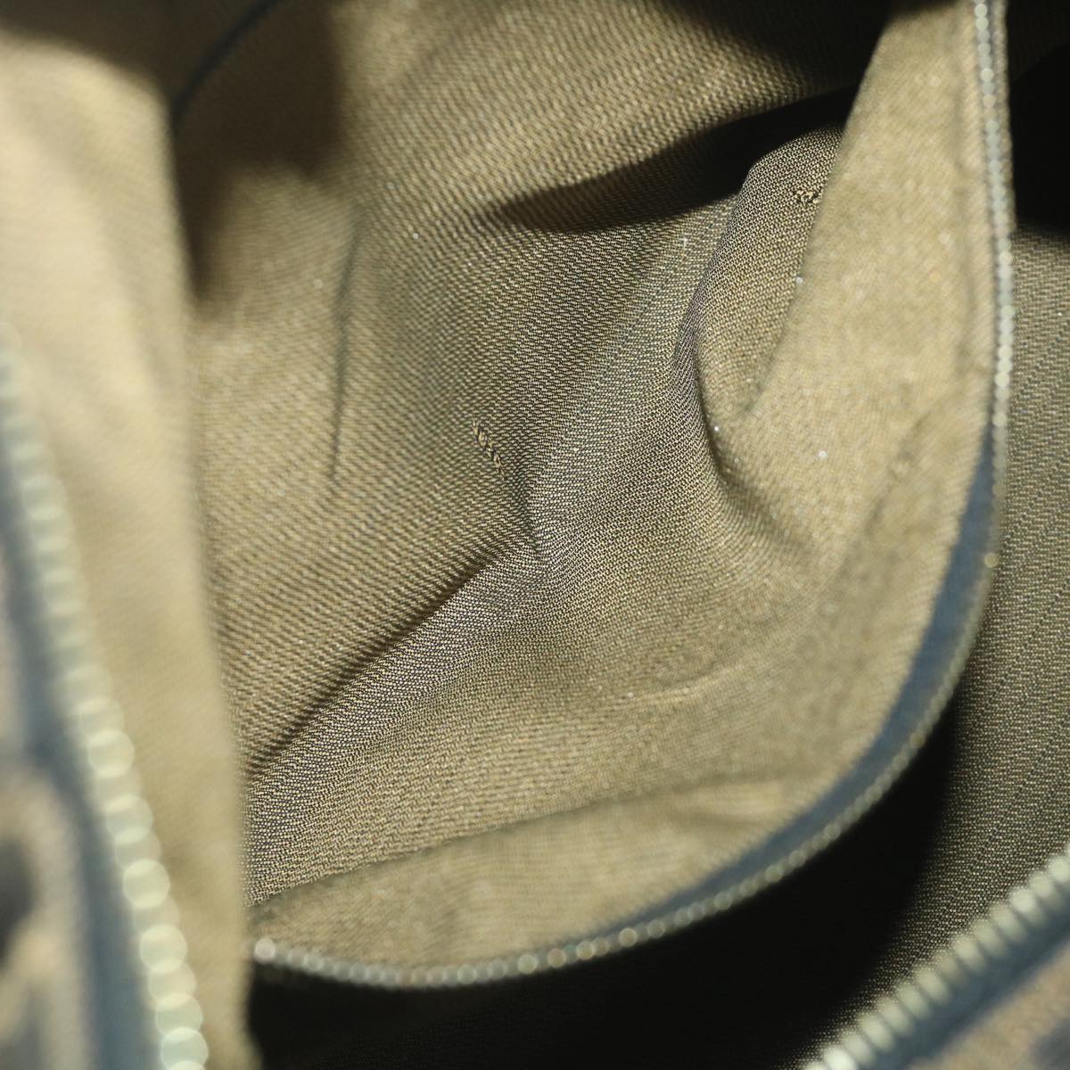 FENDI Zucca Canvas Vanity pouch Hand Bag Nylon Brown Black 56583