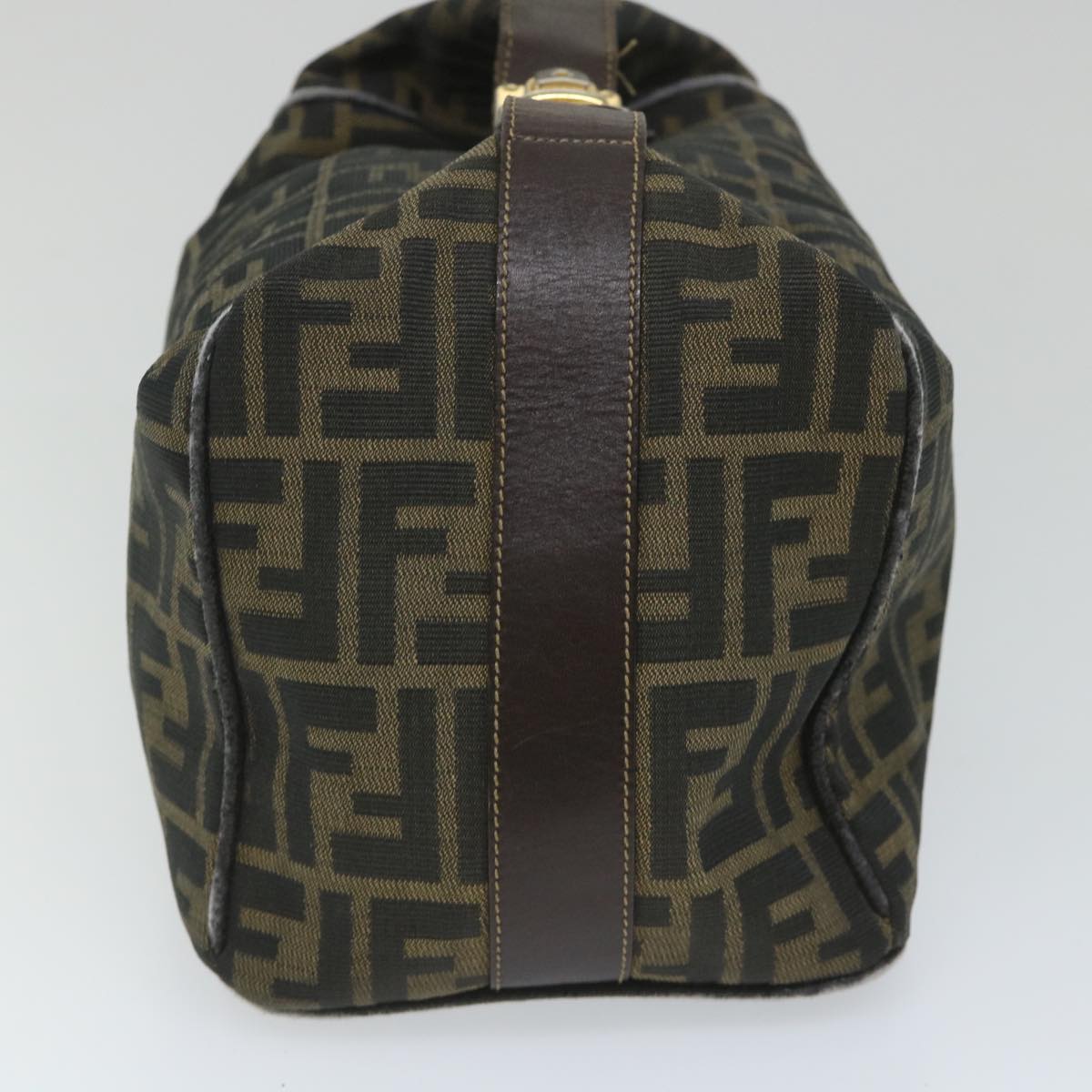 FENDI Zucca Canvas Vanity pouch Hand Bag Nylon Brown Black 56583