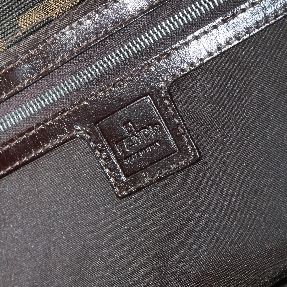 FENDI Zucca Canvas Mamma Hand Bag Nylon Brown Black 56586