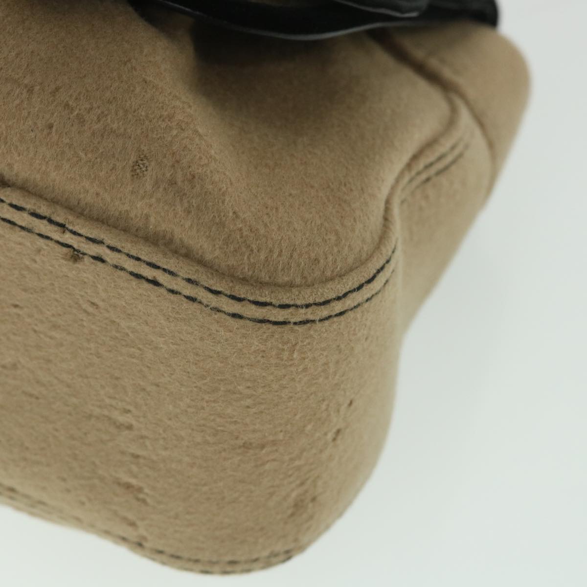 FENDI Shoulder Bag Cotton Beige Black 56685