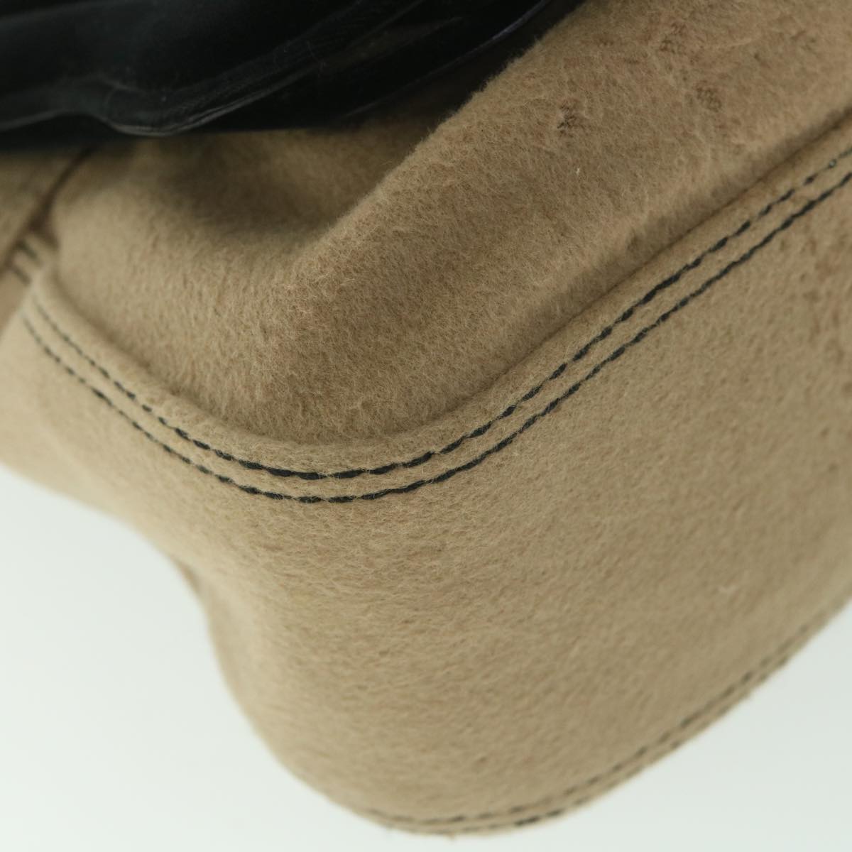 FENDI Shoulder Bag Cotton Beige Black 56685