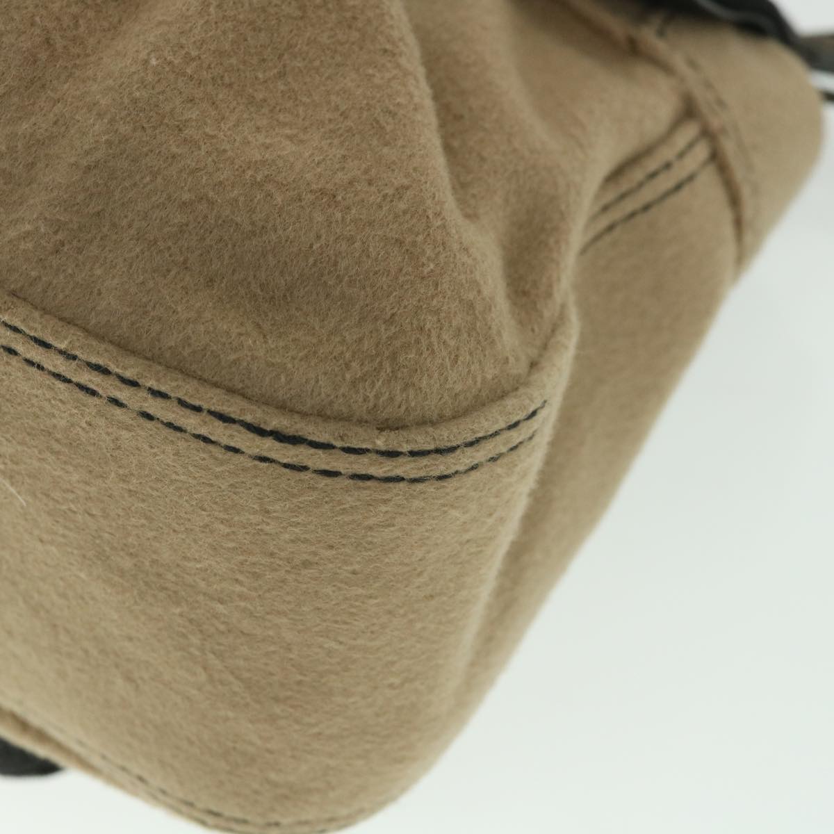 FENDI Shoulder Bag Cotton Beige Black 56685