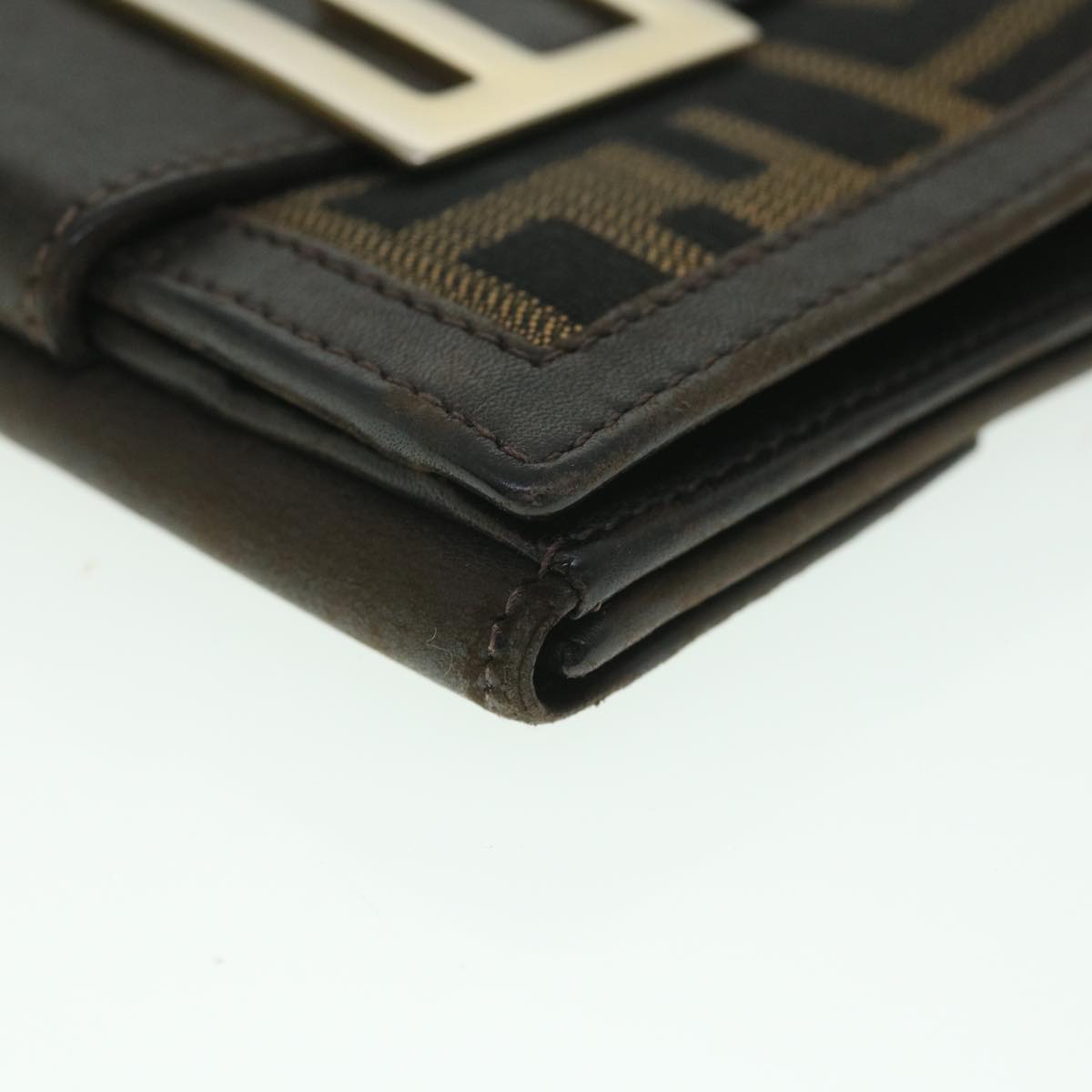 FENDI Zucca Canvas Wallet Black Brown 56791