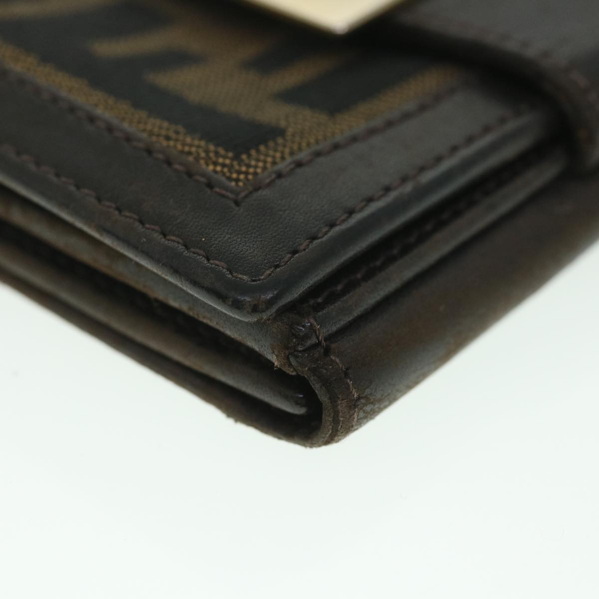 FENDI Zucca Canvas Wallet Black Brown 56791