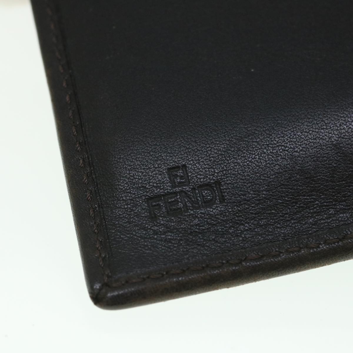 FENDI Zucca Canvas Wallet Black Brown 56791