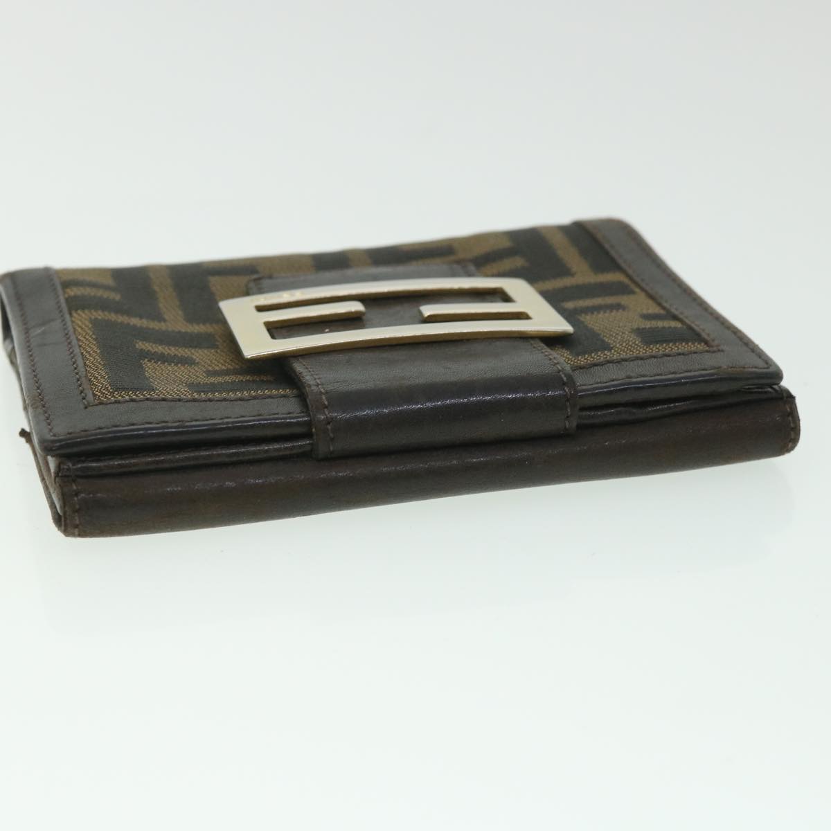 FENDI Zucca Canvas Wallet Black Brown 56791