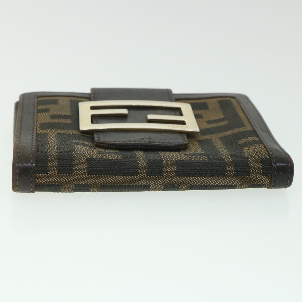 FENDI Zucca Canvas Wallet Black Brown 56791