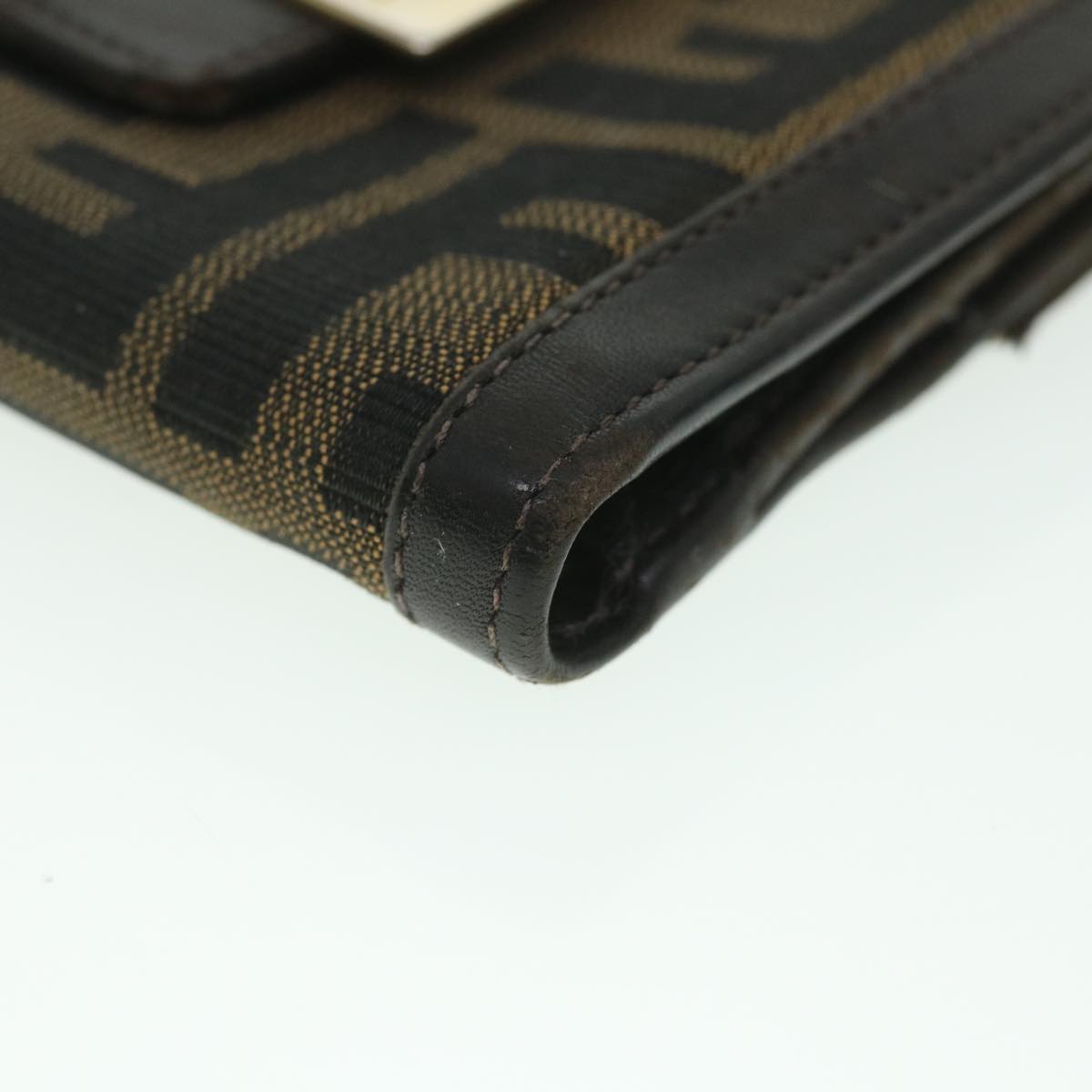 FENDI Zucca Canvas Wallet Black Brown 56791