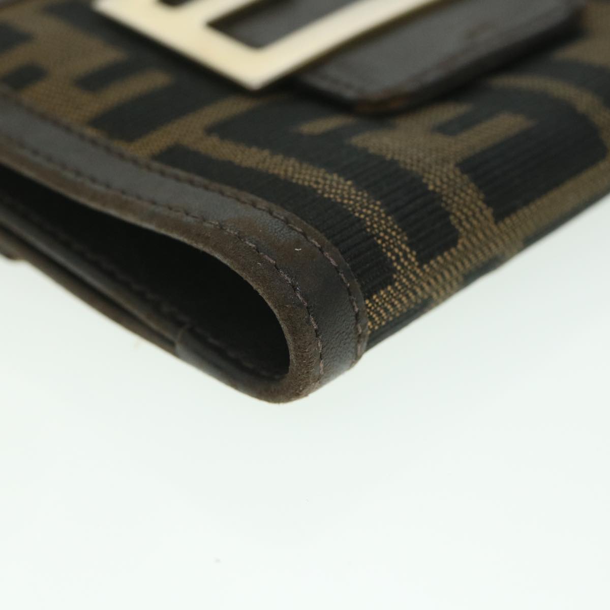 FENDI Zucca Canvas Wallet Black Brown 56791