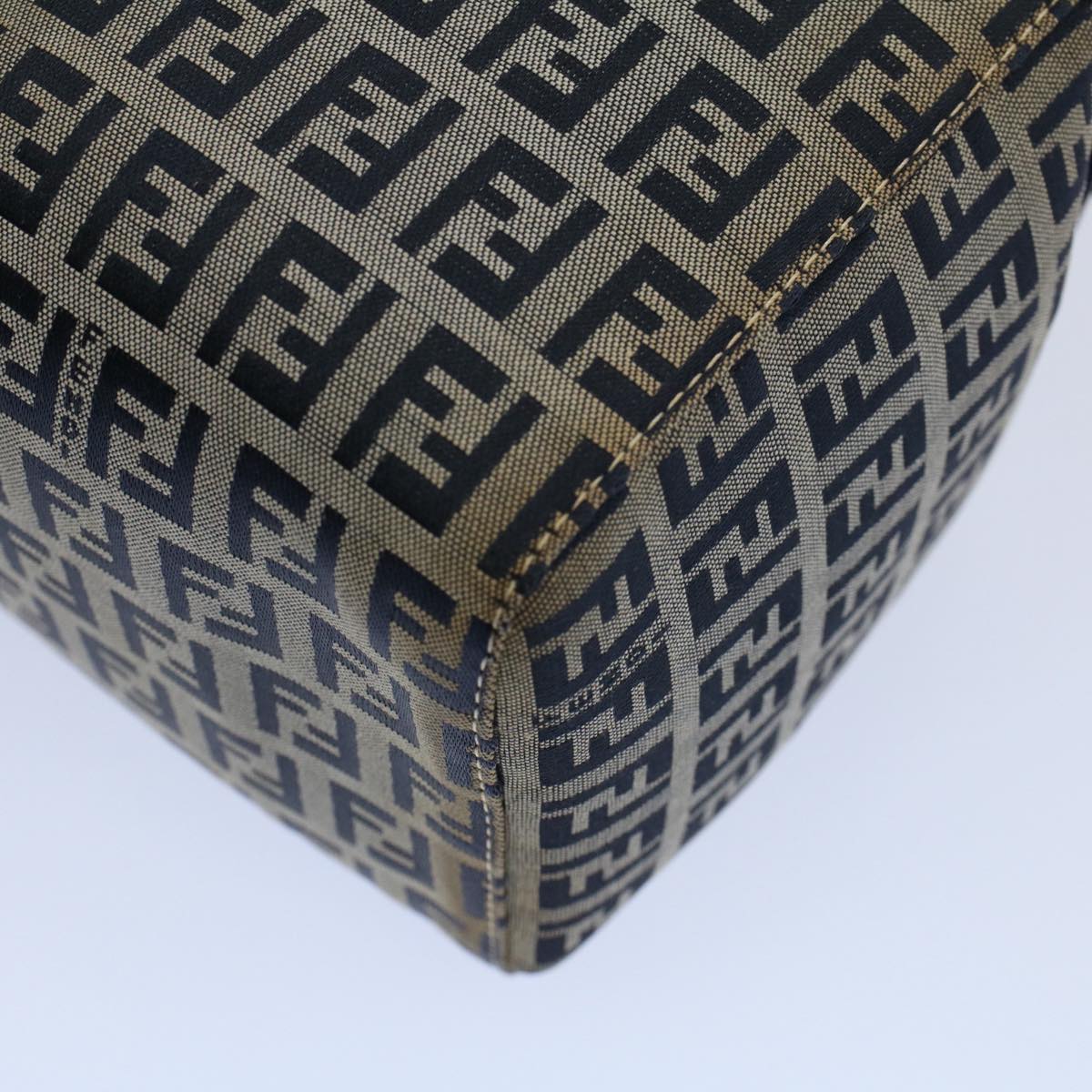 FENDI Zucchino Canvas Hand Bag Navy 56963