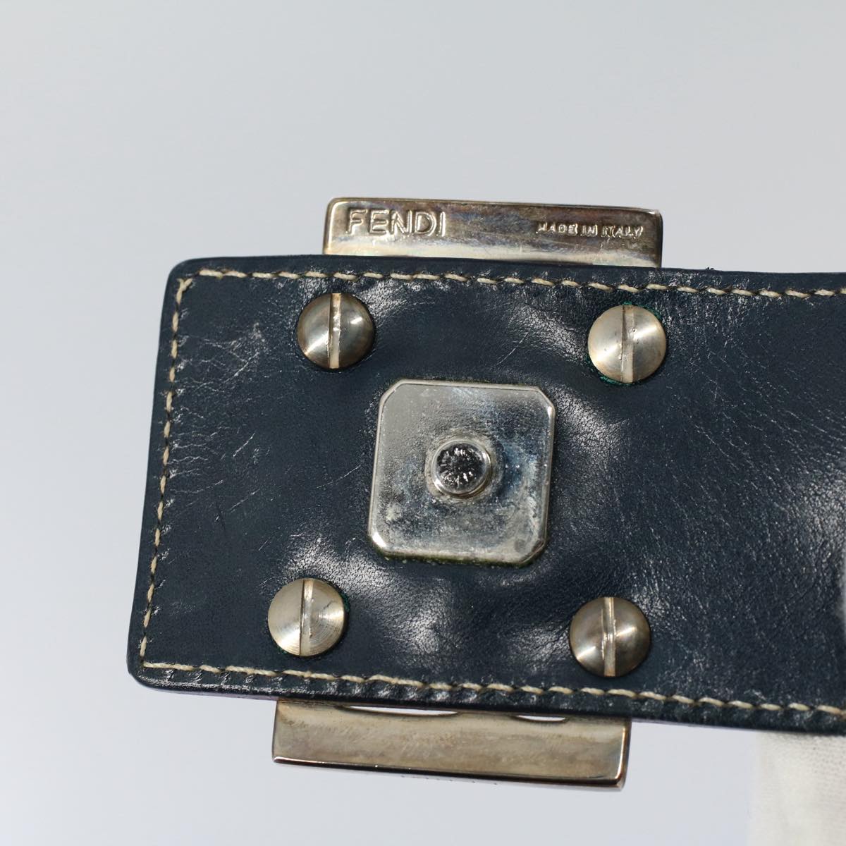 FENDI Zucchino Canvas Hand Bag Navy 56963