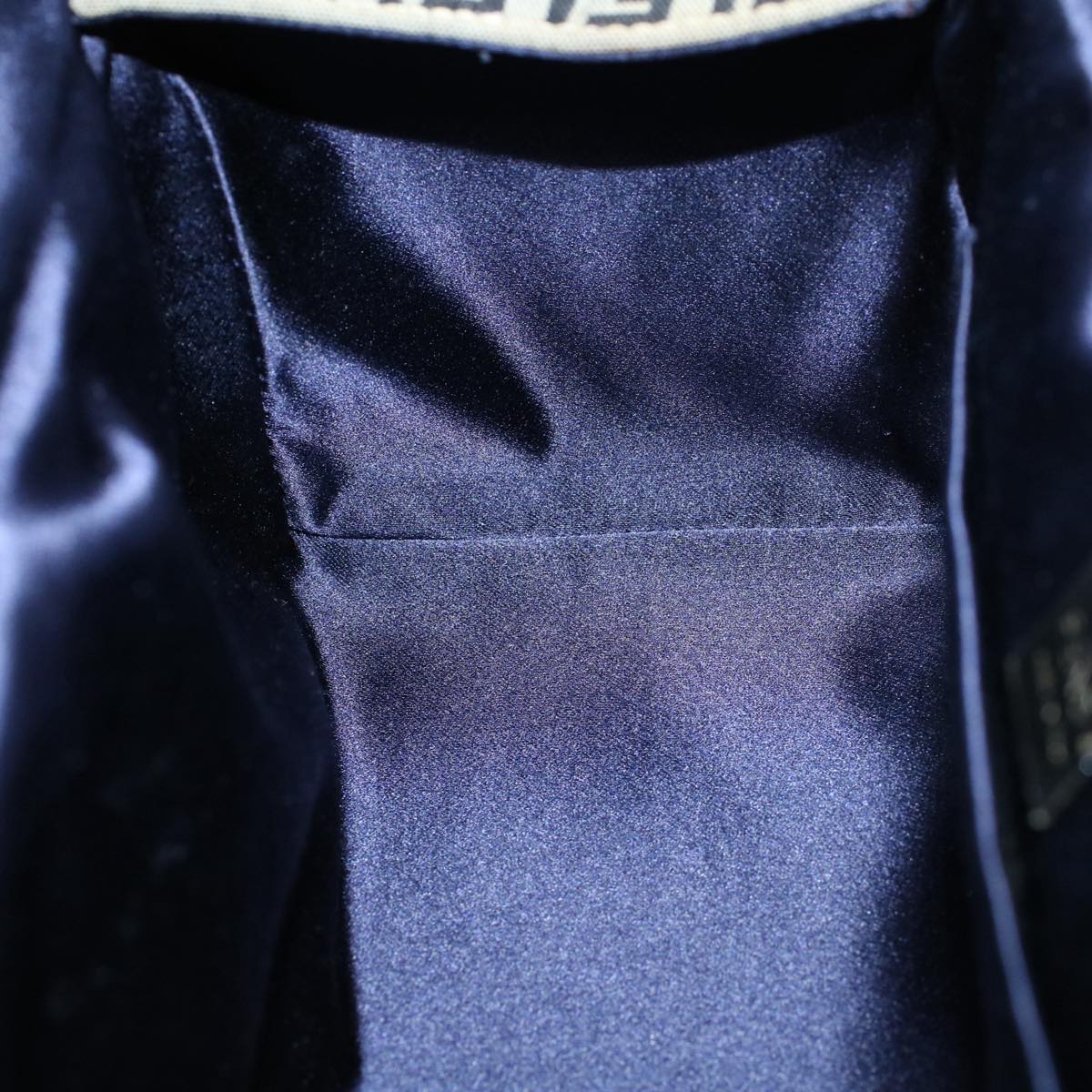 FENDI Zucchino Canvas Hand Bag Navy 56963