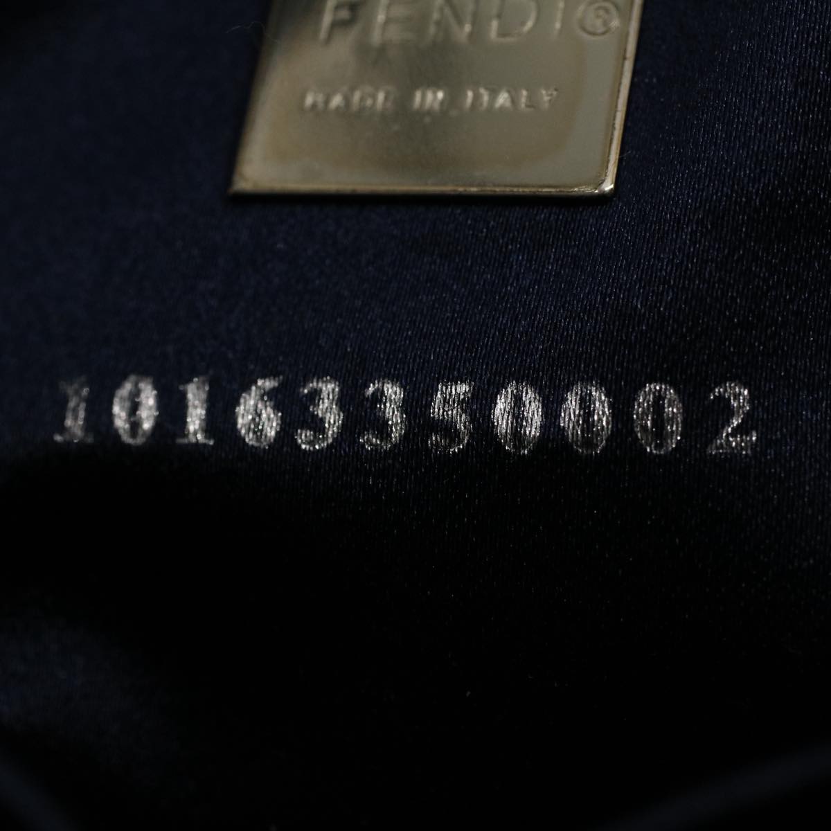 FENDI Zucchino Canvas Hand Bag Navy 56963
