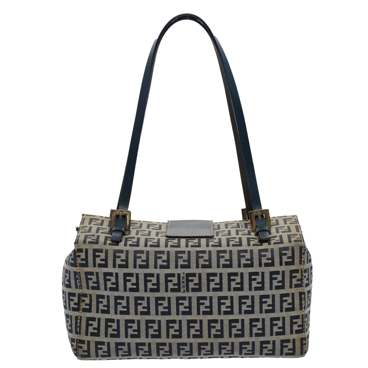 FENDI Zucchino Canvas Hand Bag Navy 56963