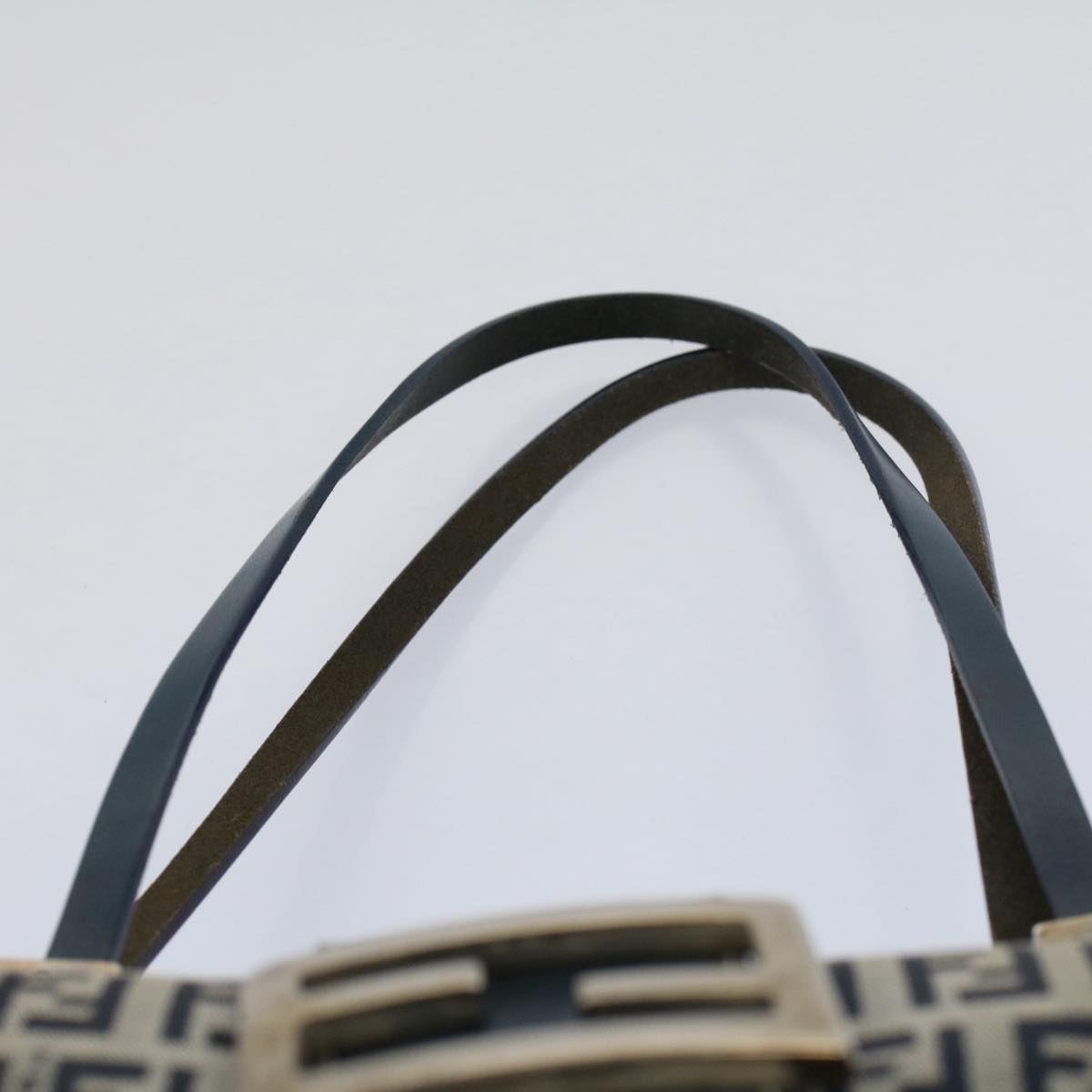 FENDI Zucchino Canvas Hand Bag Navy 56963