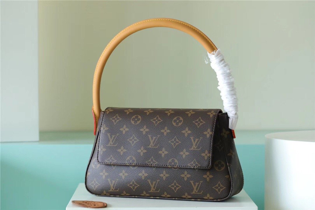LV Mini Looping GlamIap Shoulder Bag Monogram For Women 9.4in/24cm Brown LV M51147