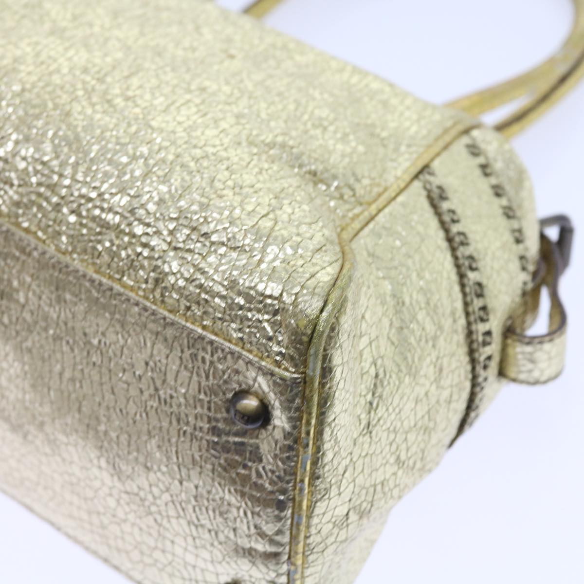 FENDI Tote Bag Leather Gold 57038