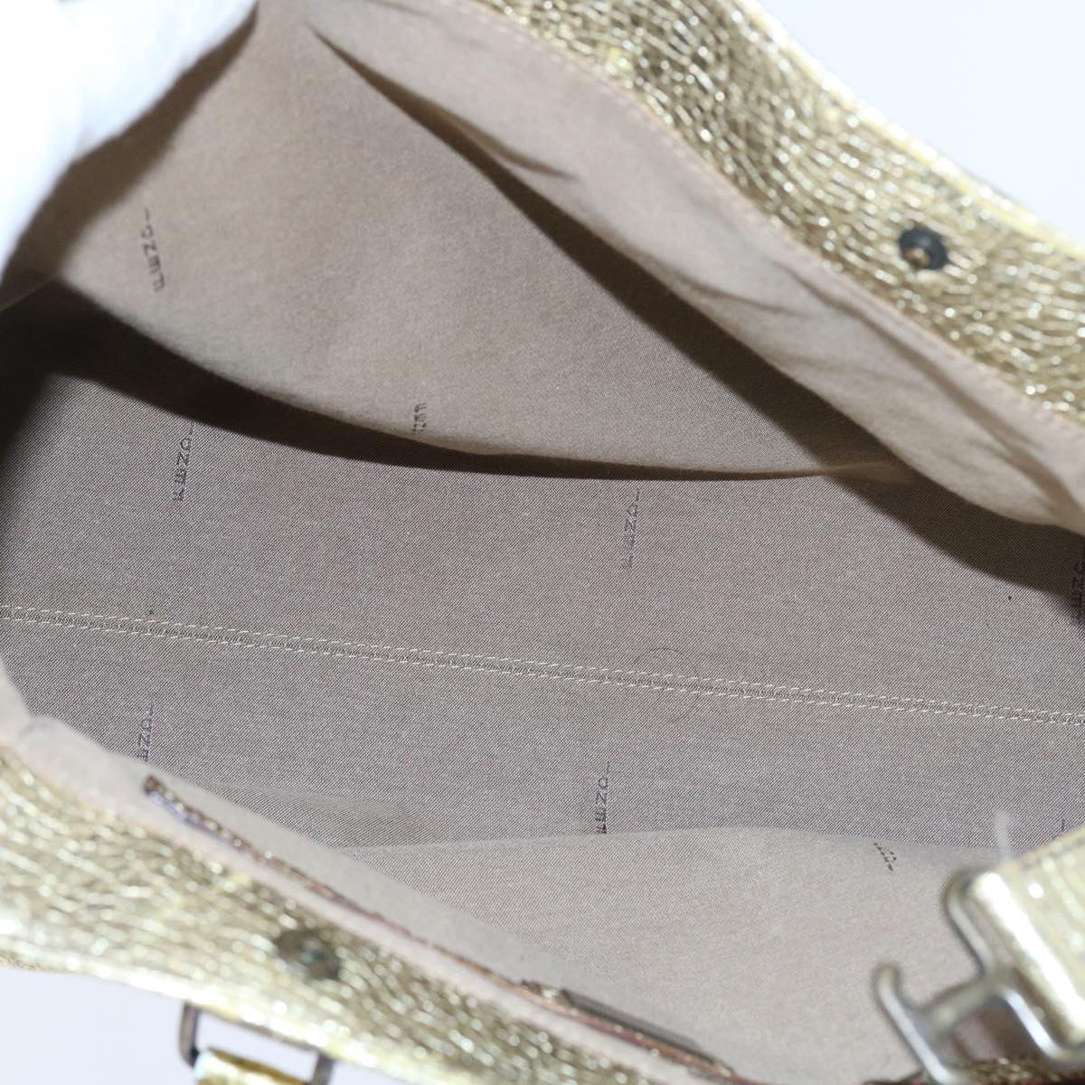 FENDI Tote Bag Leather Gold 57038