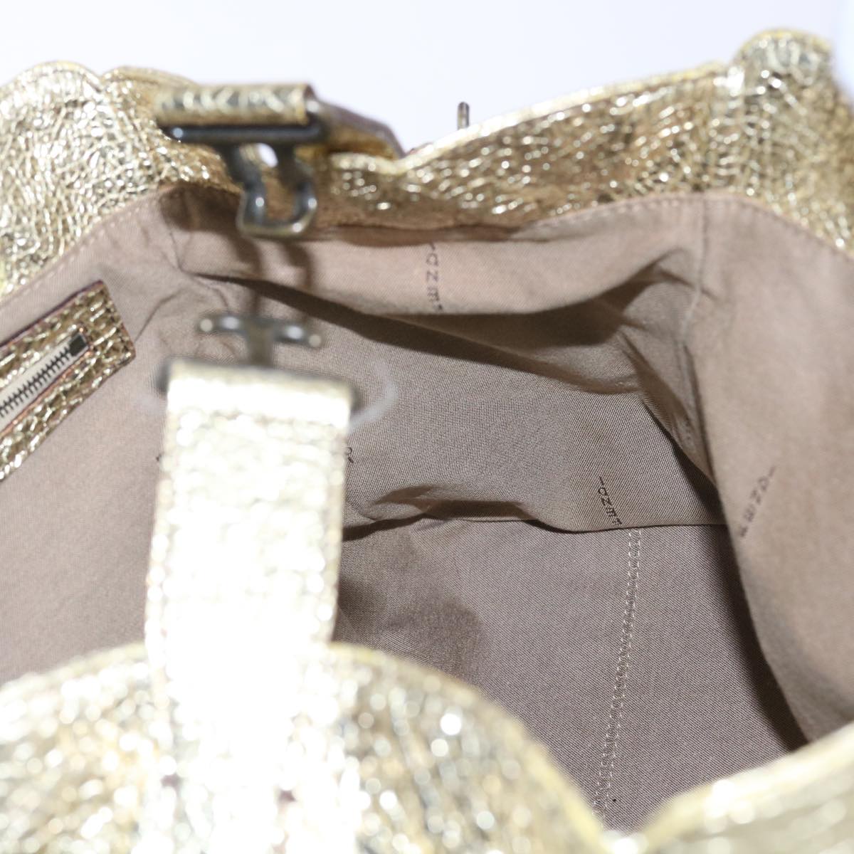 FENDI Tote Bag Leather Gold 57038