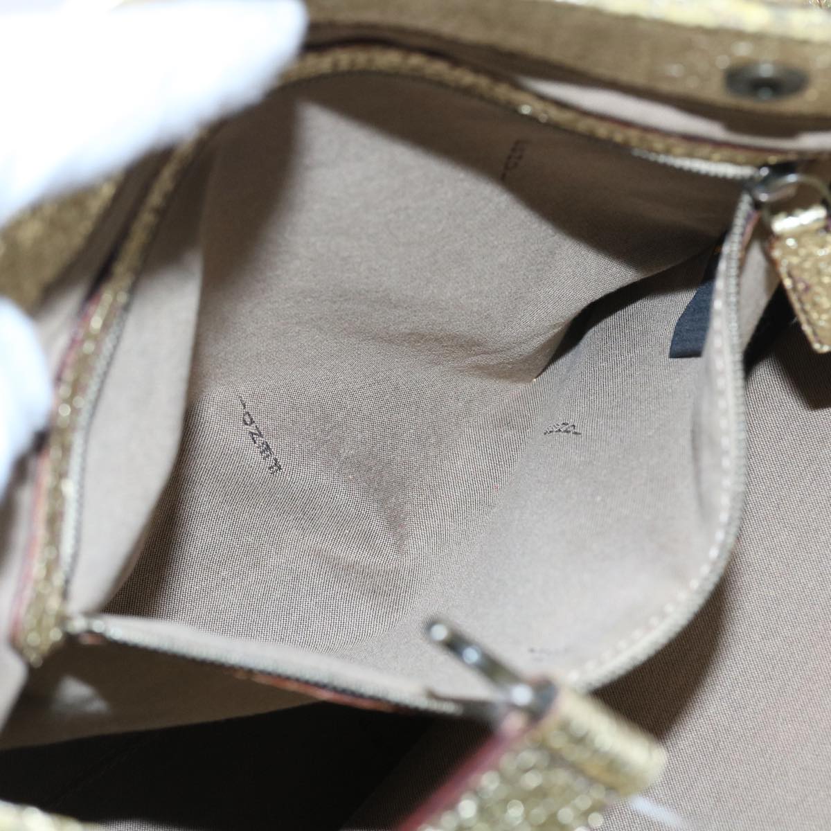 FENDI Tote Bag Leather Gold 57038