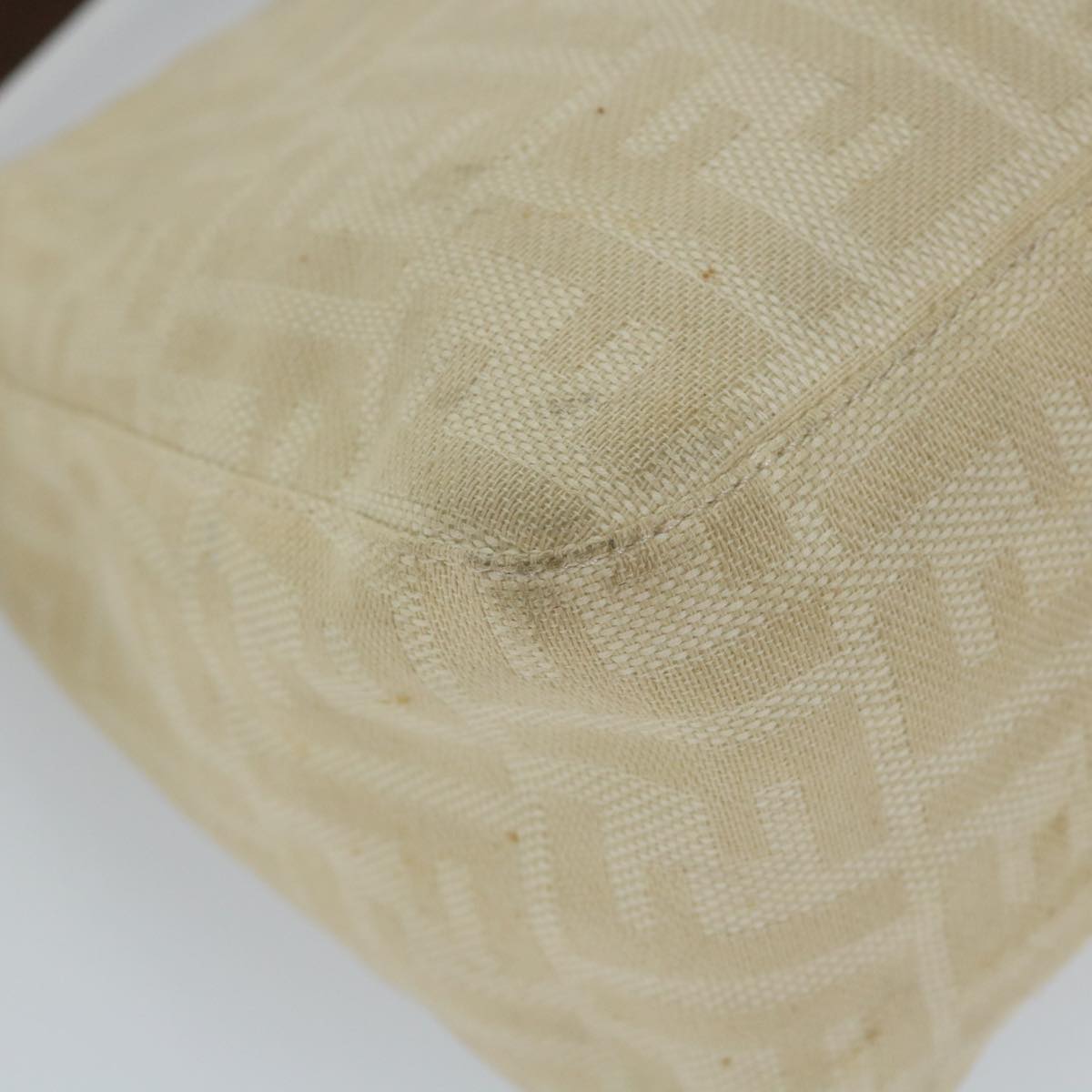 FENDI Zucca Canvas Mamma Baguette Shoulder Bag Beige 57043