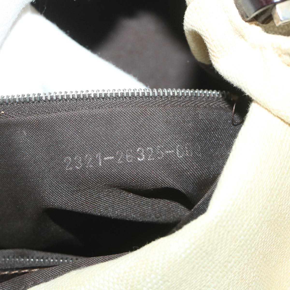 FENDI Zucca Canvas Mamma Baguette Shoulder Bag Beige 57043
