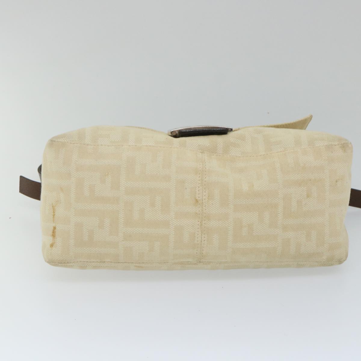 FENDI Zucca Canvas Mamma Baguette Shoulder Bag Beige 57043