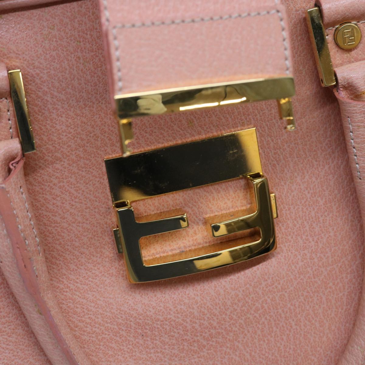 FENDI Mamma Baguette Hand Bag Leather Pink 57058