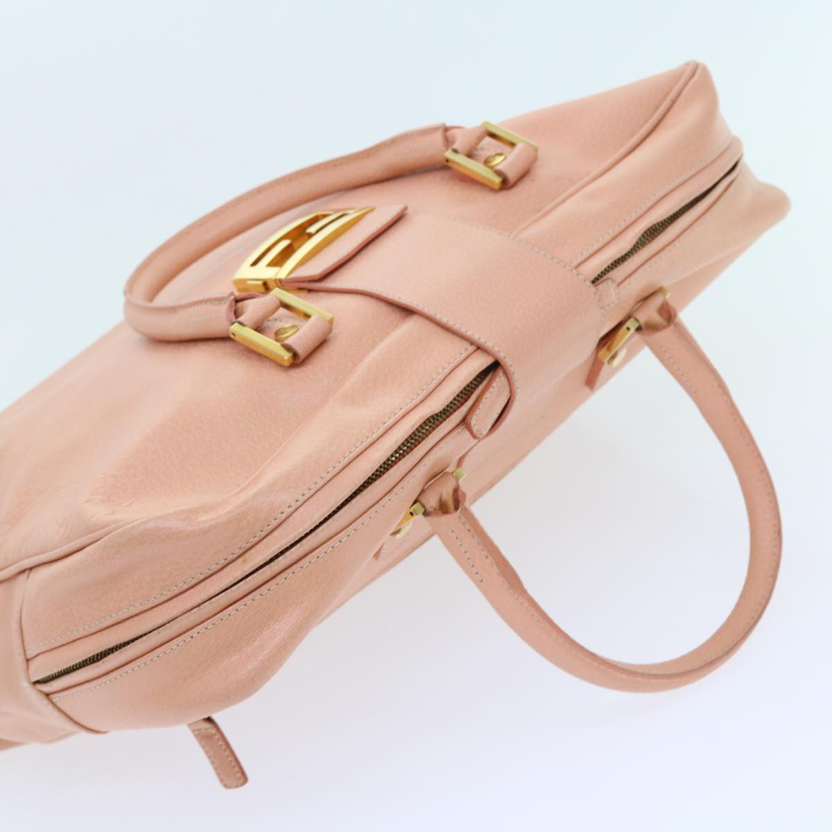 FENDI Mamma Baguette Hand Bag Leather Pink 57058