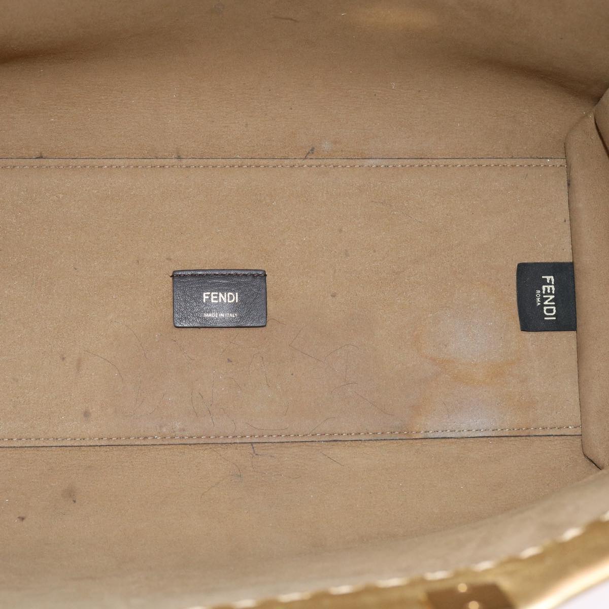 FENDI Shoulder Bag Leather Gold 57059