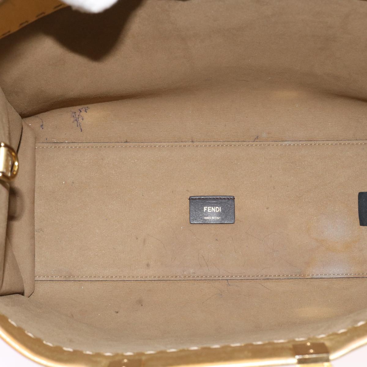 FENDI Shoulder Bag Leather Gold 57059