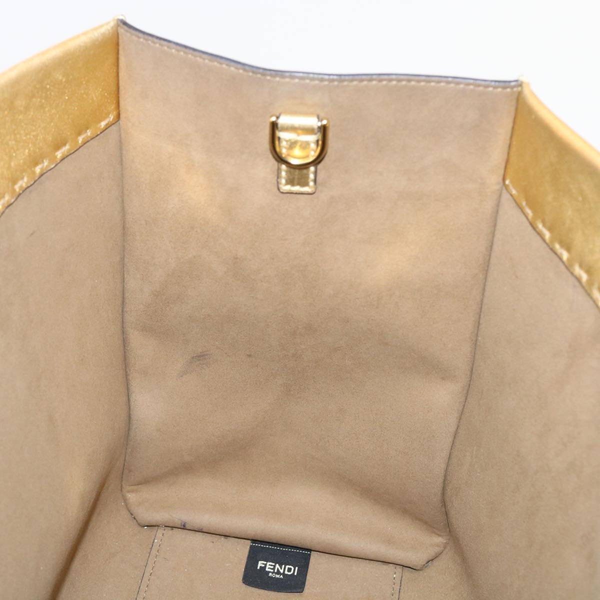 FENDI Shoulder Bag Leather Gold 57059