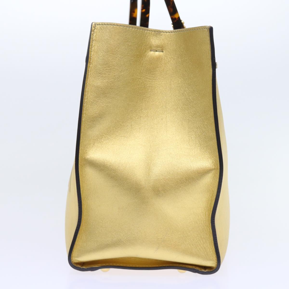 FENDI Shoulder Bag Leather Gold 57059