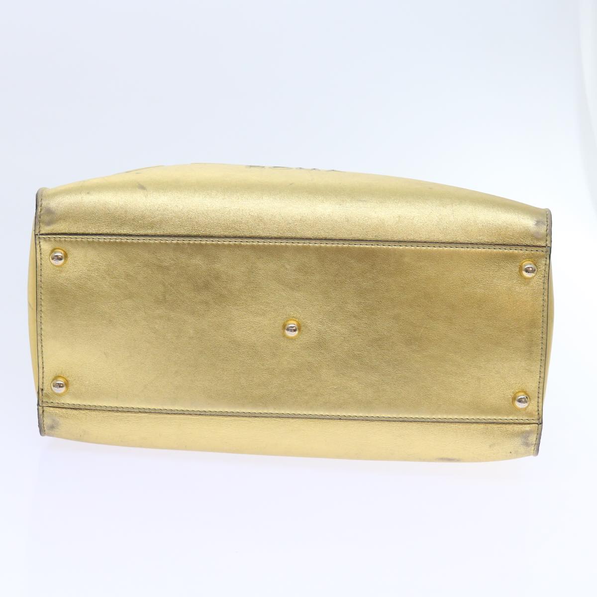 FENDI Shoulder Bag Leather Gold 57059