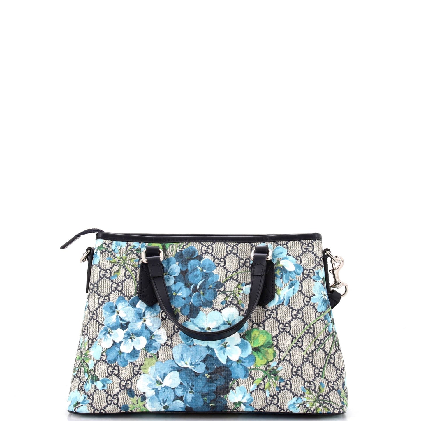 Convertible Zip Tote Blooms Print GG Coated Canvas Medium