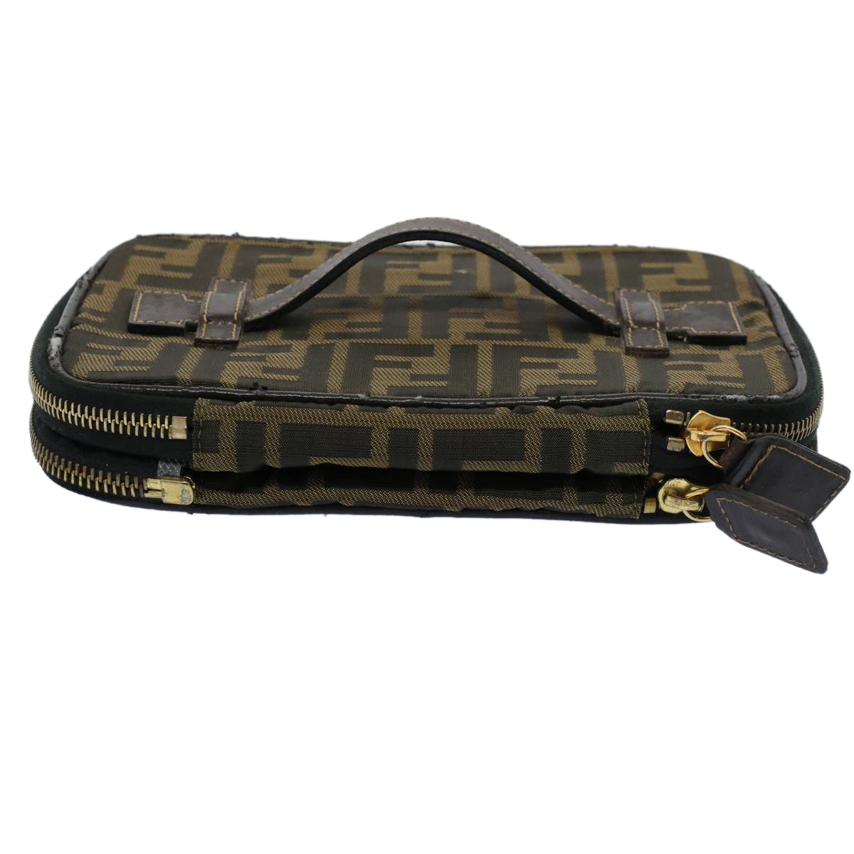FENDI Zucca Canvas Vanity Mamma Baguette Hand Bag Brown 57210
