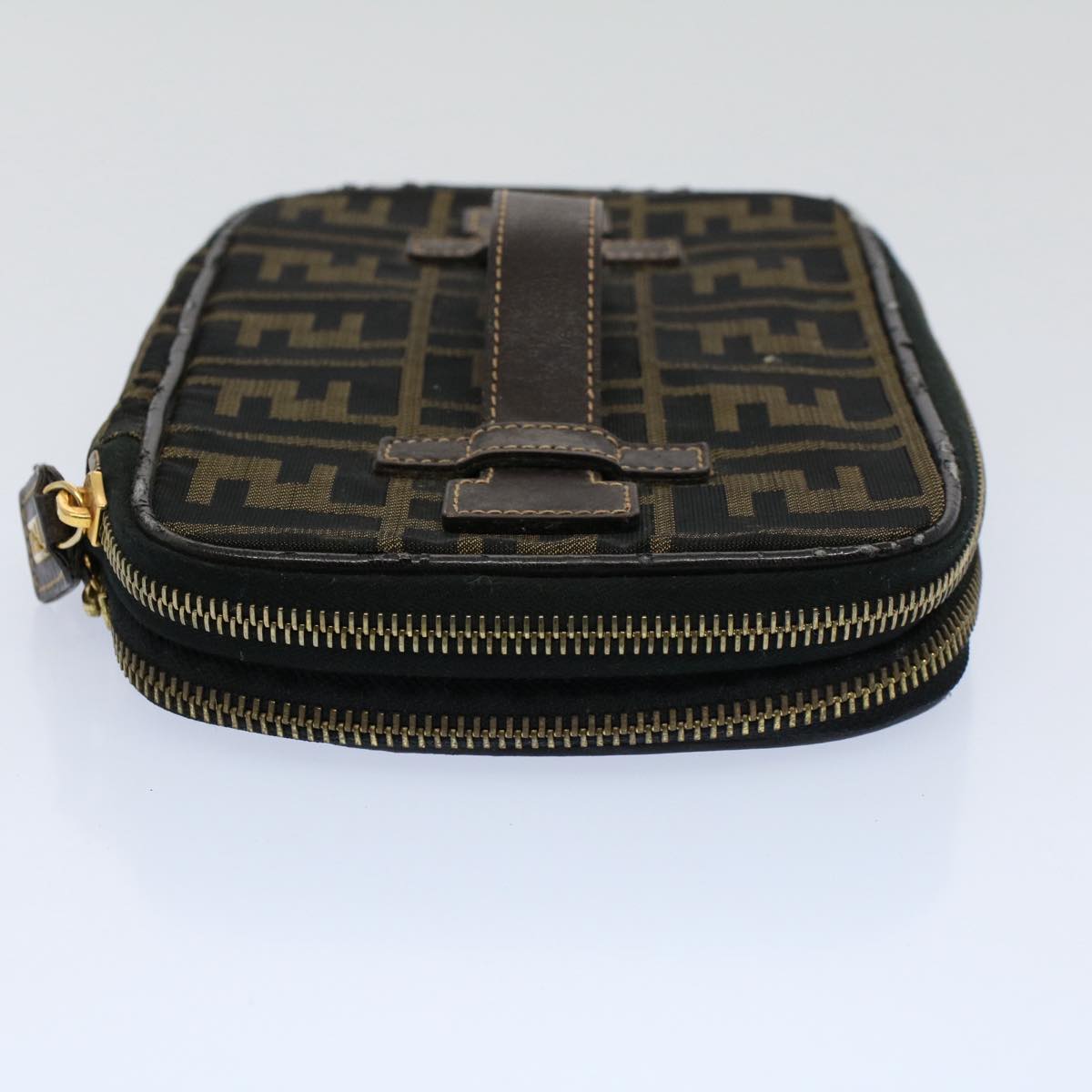 FENDI Zucca Canvas Vanity Mamma Baguette Hand Bag Brown 57210