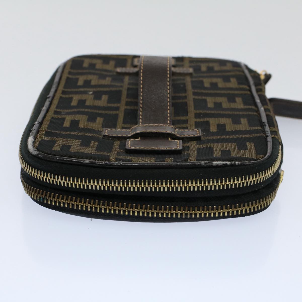 FENDI Zucca Canvas Vanity Mamma Baguette Hand Bag Brown 57210