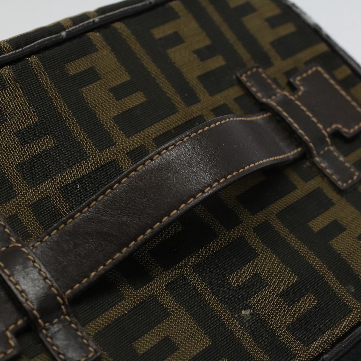 FENDI Zucca Canvas Vanity Mamma Baguette Hand Bag Brown 57210