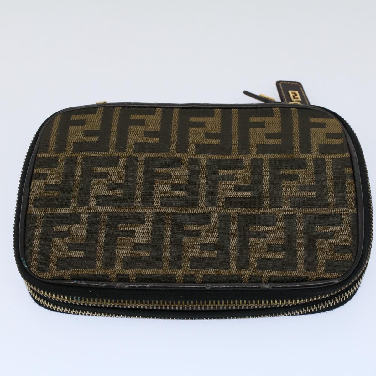 FENDI Zucca Canvas Vanity Mamma Baguette Hand Bag Brown 57210