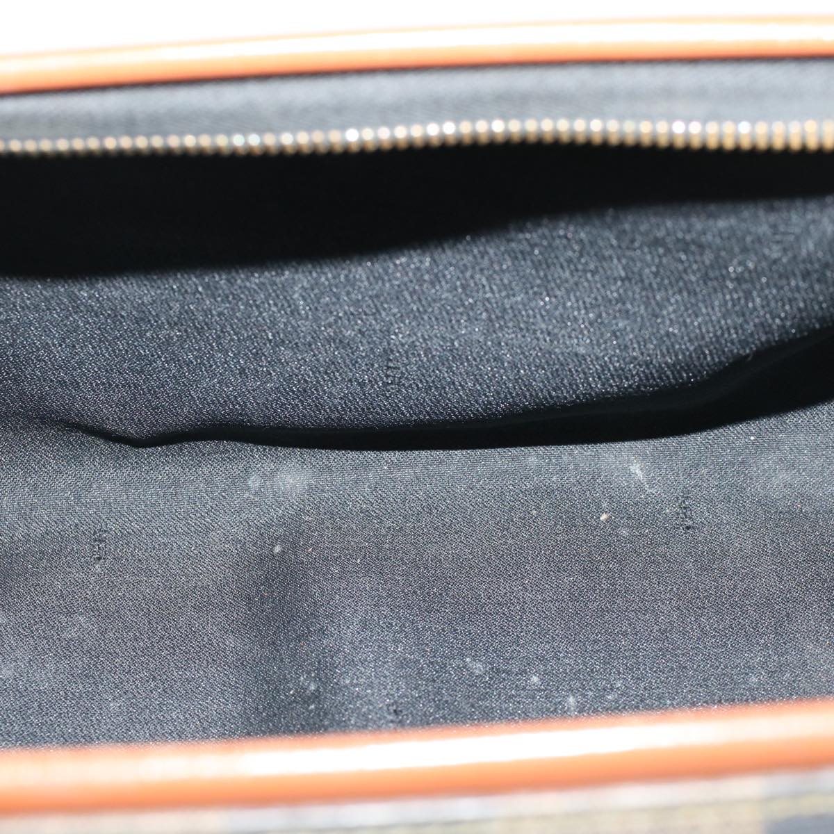 FENDI Pecan Canvas Boston Bag Brown Black 57230
