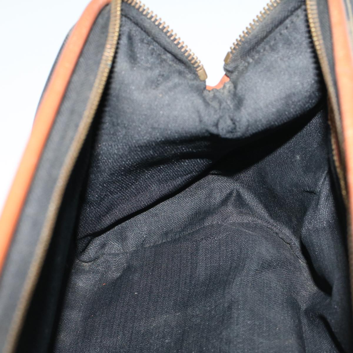 FENDI Pecan Canvas Boston Bag Brown Black 57230