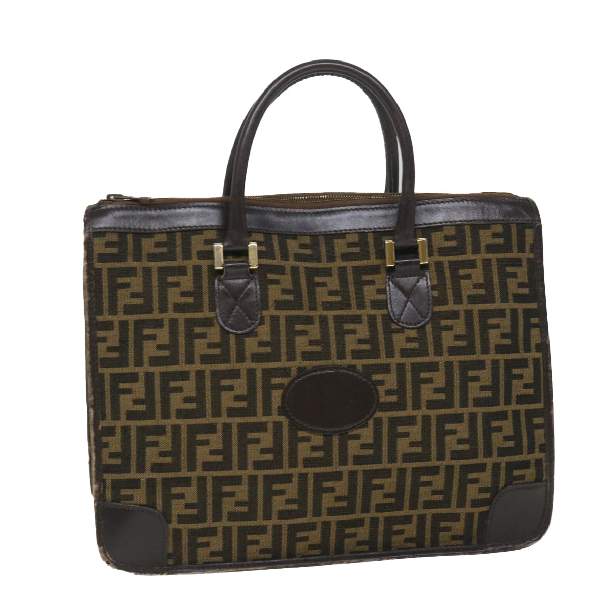 FENDI Zucca Canvas Mamma Baguette Hand Bag Vintage Brown 57254
