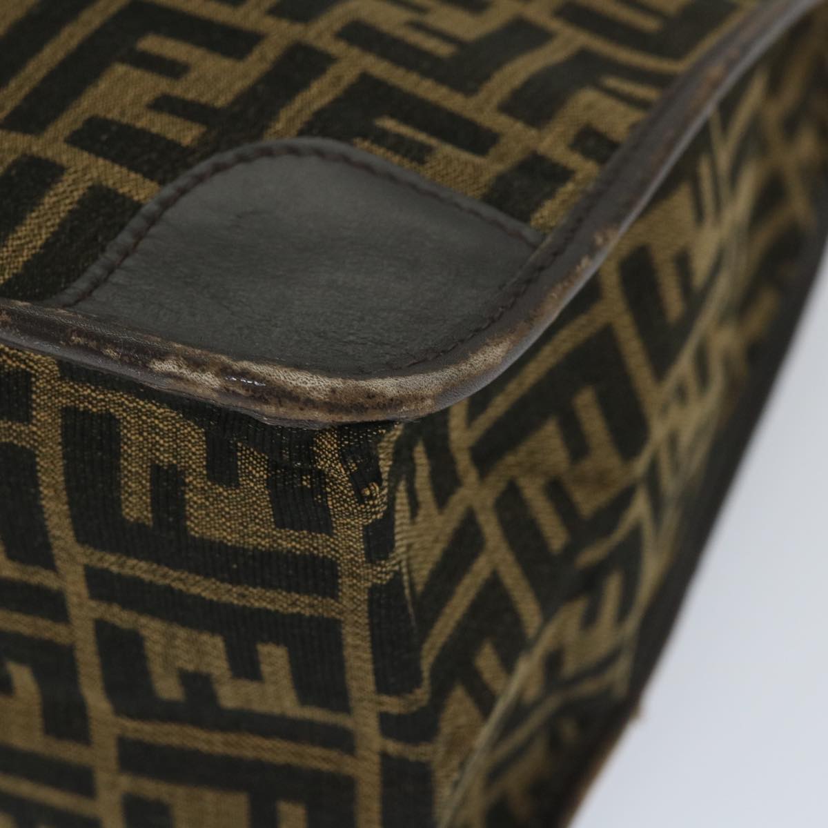 FENDI Zucca Canvas Mamma Baguette Hand Bag Vintage Brown 57254