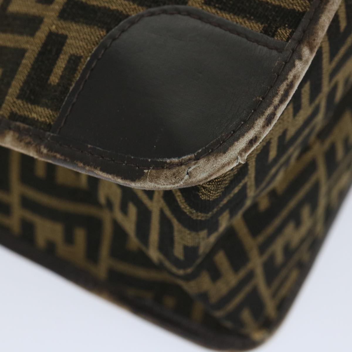 FENDI Zucca Canvas Mamma Baguette Hand Bag Vintage Brown 57254