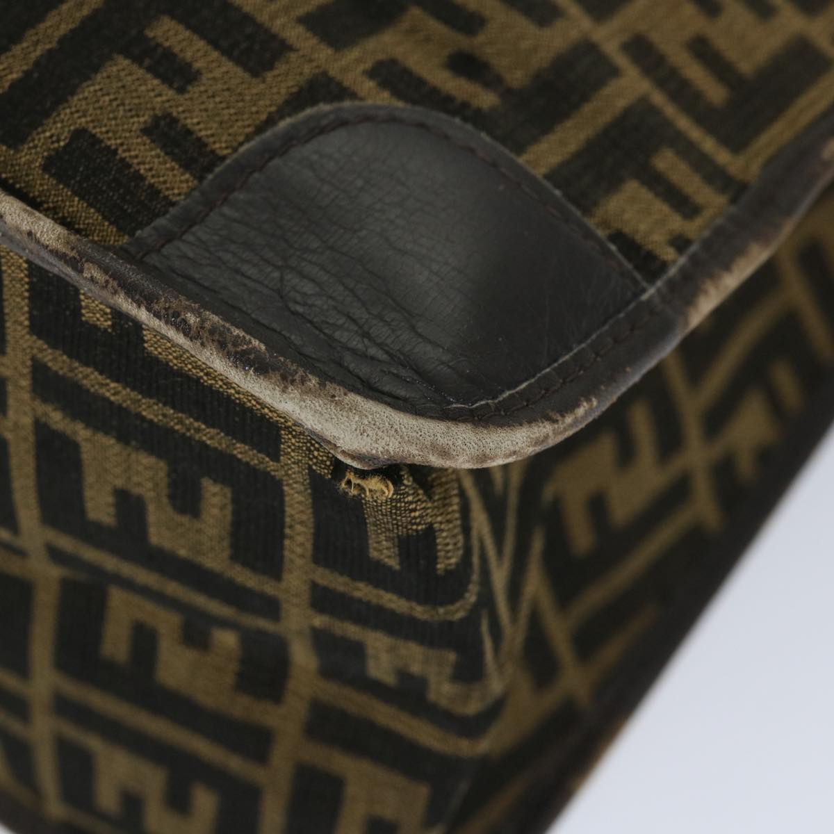 FENDI Zucca Canvas Mamma Baguette Hand Bag Vintage Brown 57254