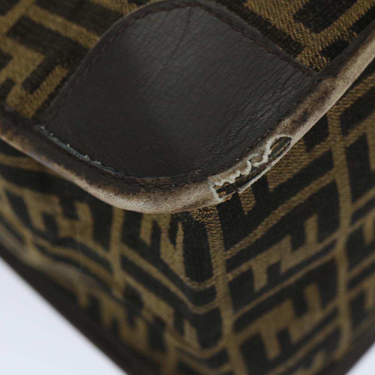 FENDI Zucca Canvas Mamma Baguette Hand Bag Vintage Brown 57254