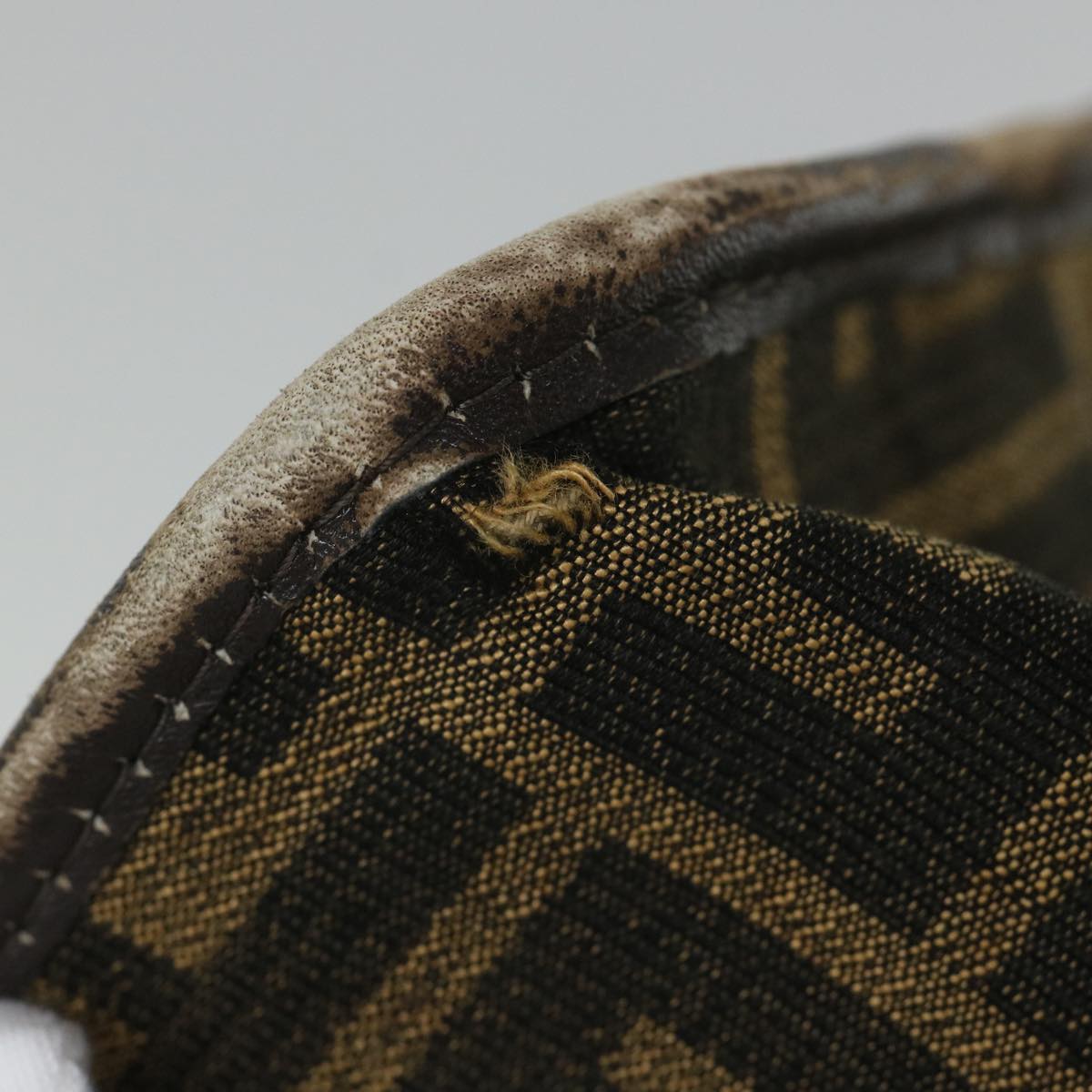 FENDI Zucca Canvas Mamma Baguette Hand Bag Vintage Brown 57254