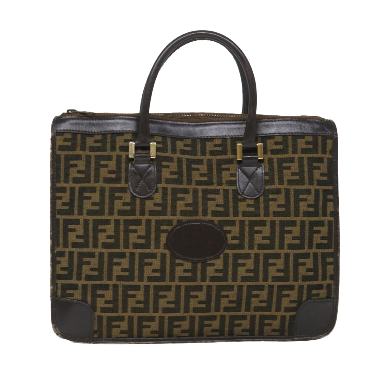 FENDI Zucca Canvas Mamma Baguette Hand Bag Vintage Brown 57254